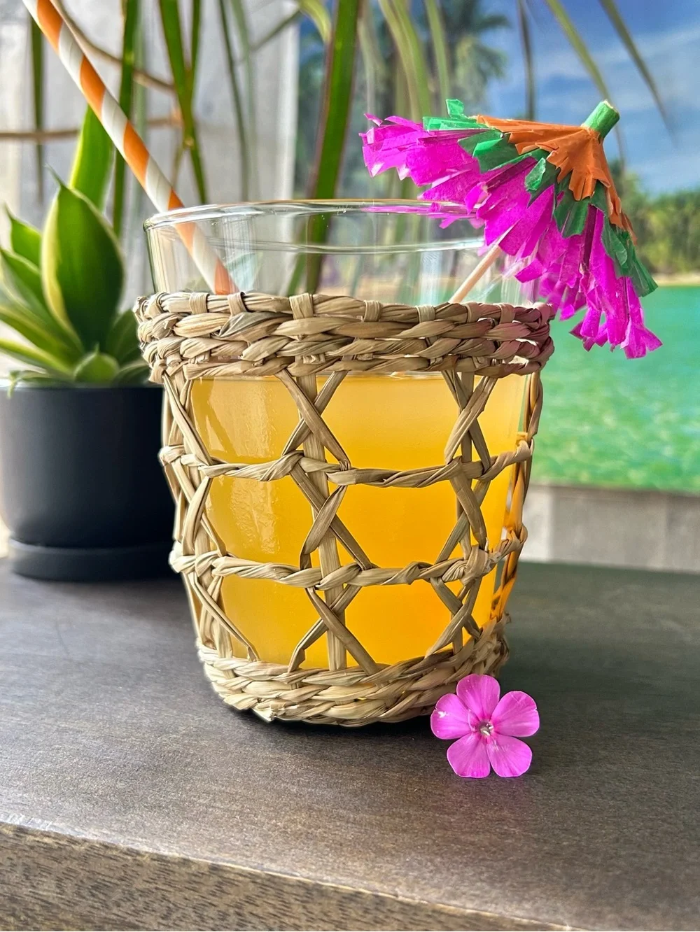 🌴Tropical Glass Tumblers w/Seagrass Wrap | Set of 2 | Threshold | Target